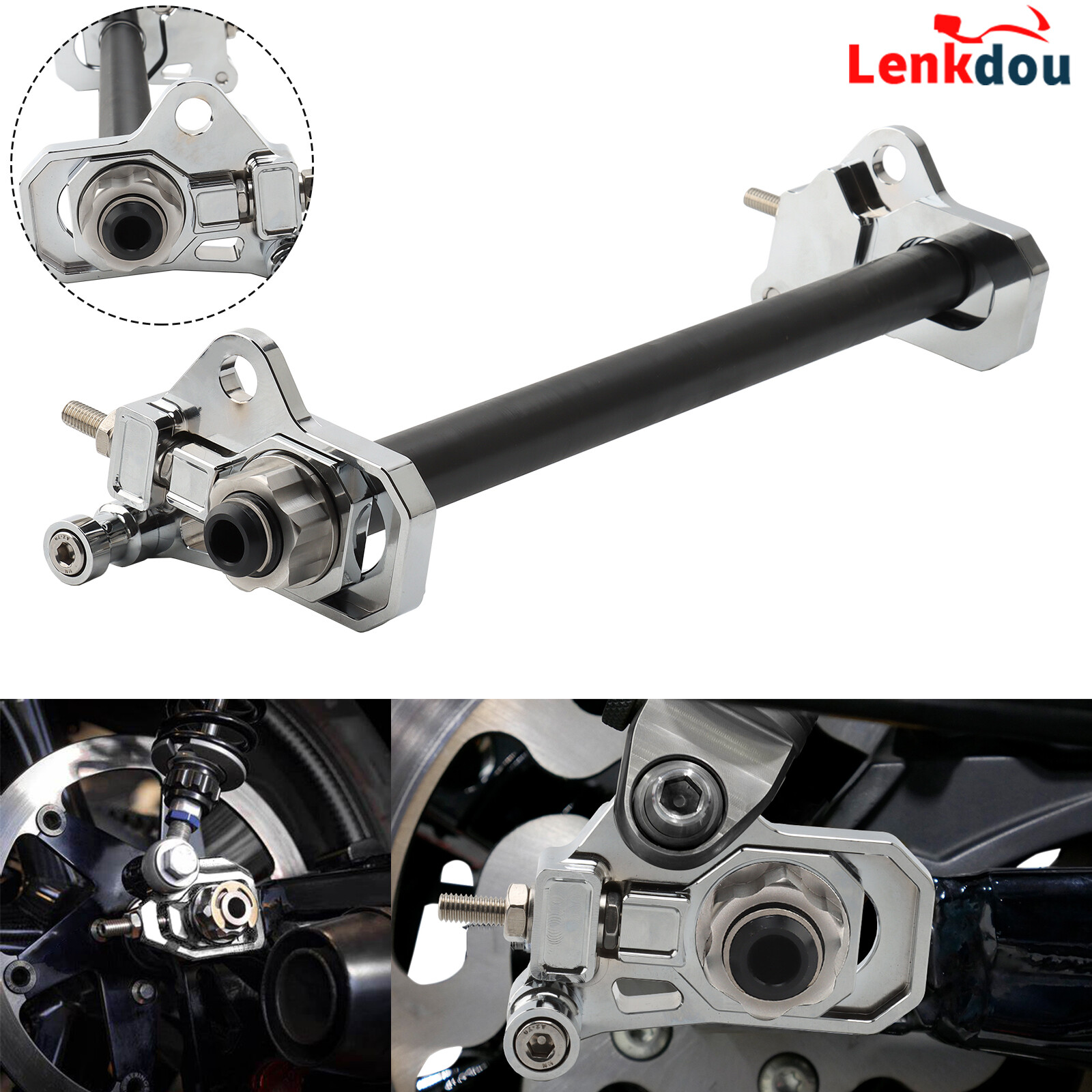 CNC Rear Axle Adjuster Kit For Harley Road King Street Glide Motorcycle Modified