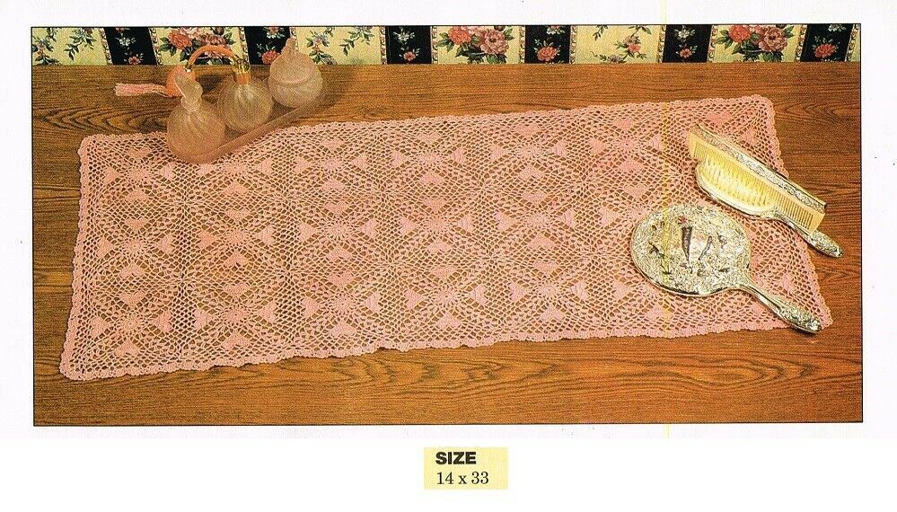 HEART MOTIF RUNNER CROCHET PATTERN ONLY - LN RUA