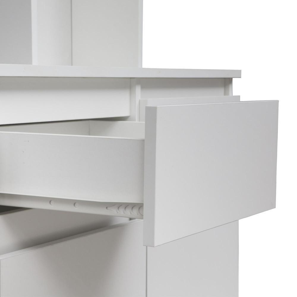 White Modern Freestanding Sideboard with Charging Station