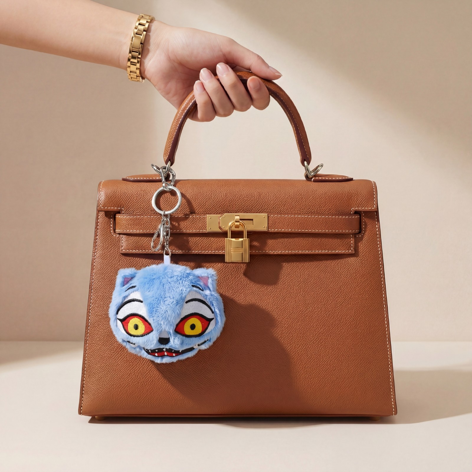 Derpy Blue Tiger Minhwa Plush 4.5-Inches Keychain