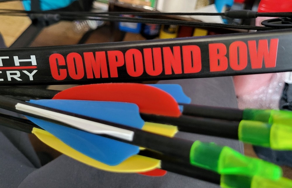 Daisy Youth Archery Compound Bow & 4 Arrows & Quiver (2 Round Tips/2 Sharp Tips)