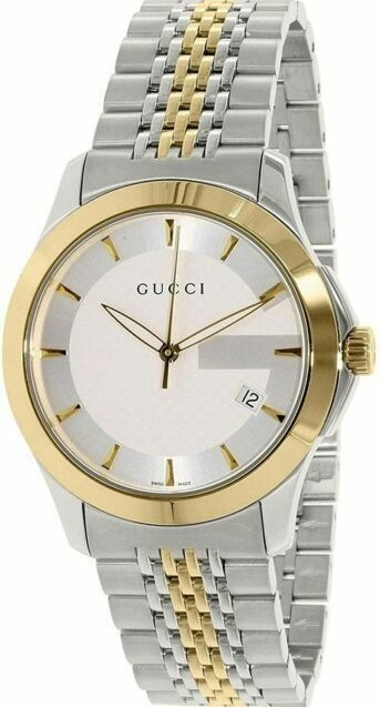 Gucci G-Timeless 38mm Case Silver, Quartz Mens Watch Gold (YA126409)