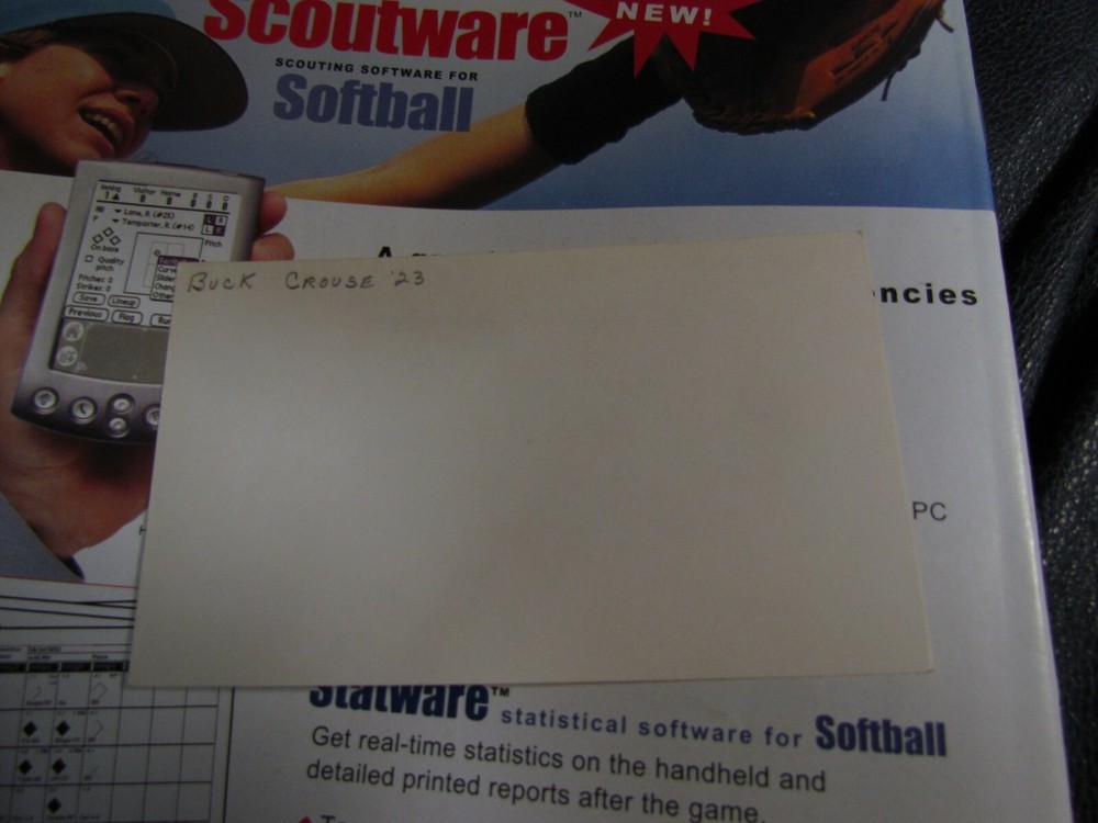 Buck Crouse Clyde autographed index card