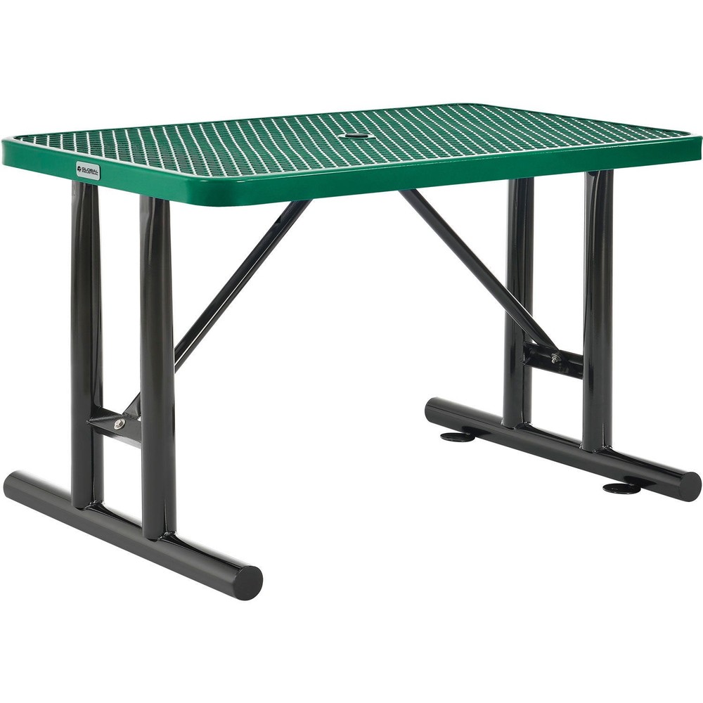 4' Rectangular Expanded Metal Outdoor Table Green