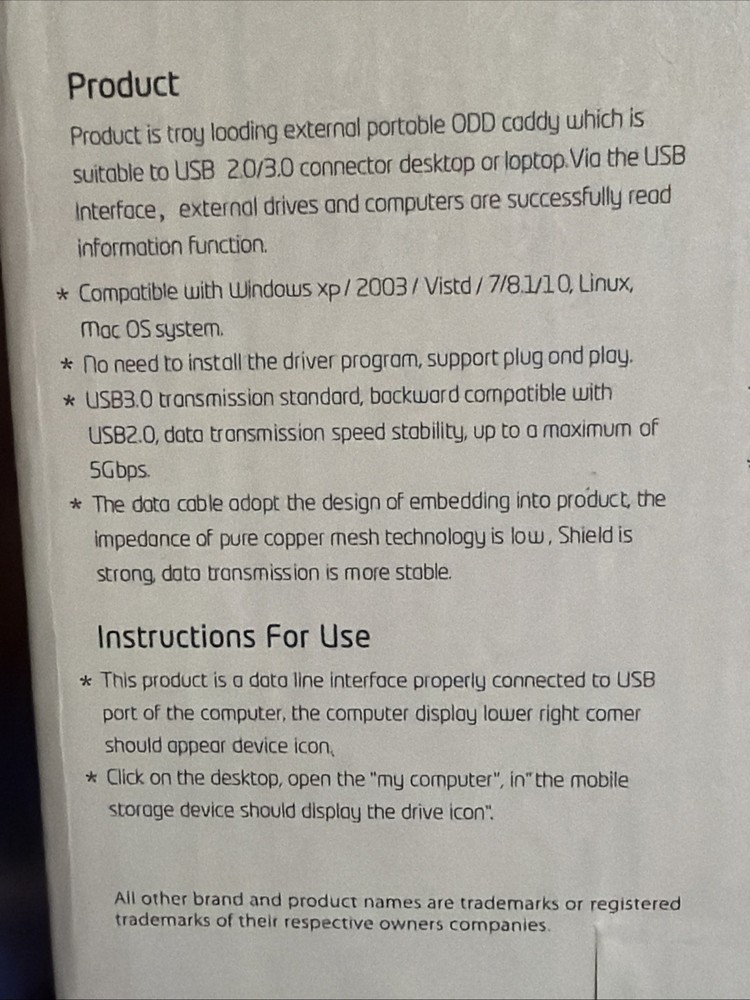 Ultra thin external optical drive USB 3.0 Excellent tested
