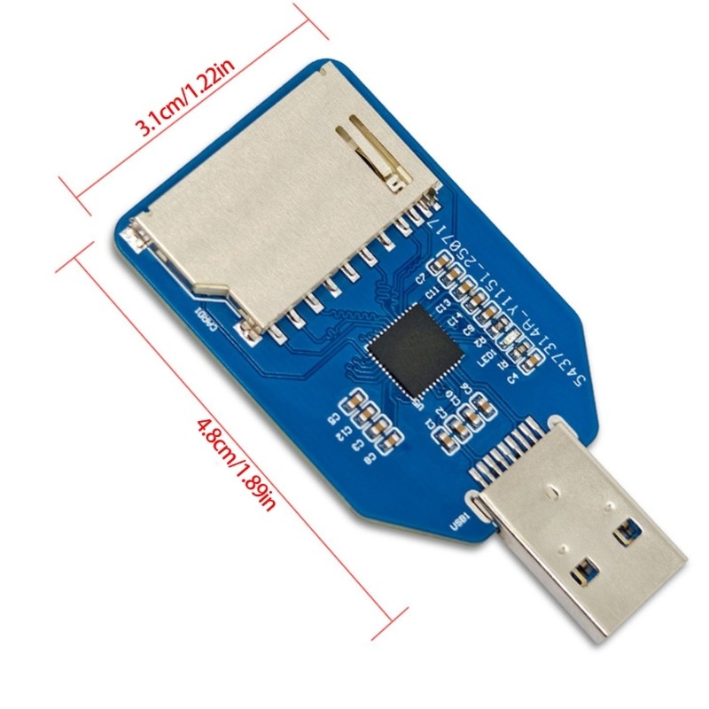 Double Slot USB3.0 Specification Transform Card Reader Simultaneous Reading Data