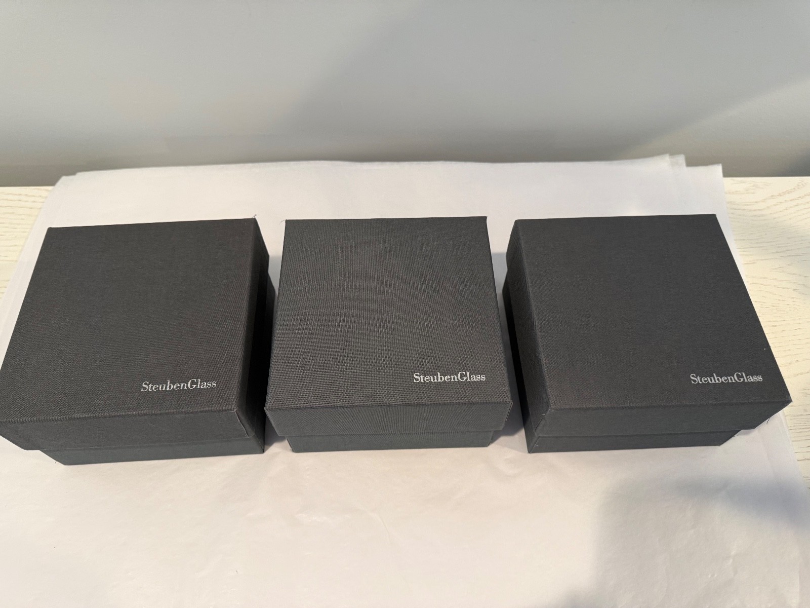 Steuben Empty Boxes 3.5 x 6 x 6, Lot Of 3