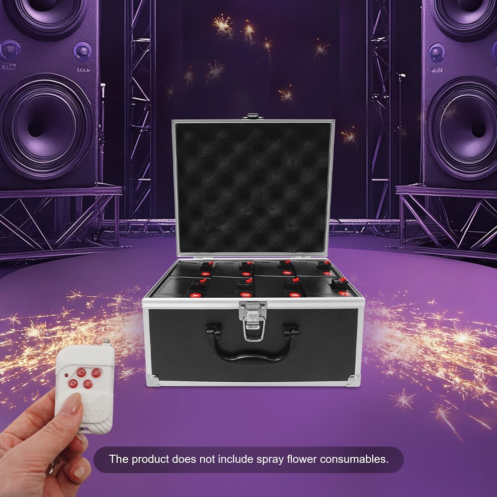 8PCS Cold Spark Based Firework Safe Flame Effect Machine Remote Control NEW