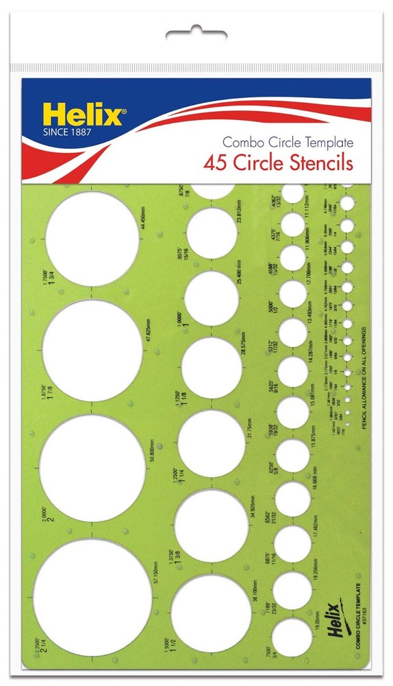 Maped Helix Combo Circle Stencil Template Guide Plastic Office School Home
