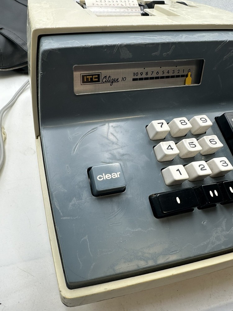 Vntg Citizen CA-10 Calculator Electric Adding Machine Tested Case Cover Manuals