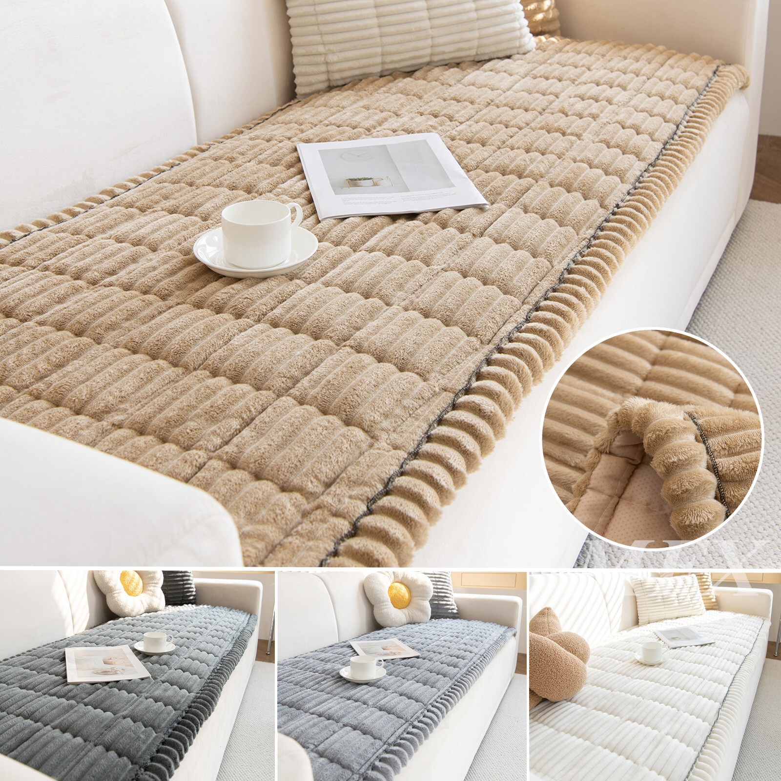 Thicken Plush Sofa Cover Non-Slip Couch Covers Cushion Slipcovers Pet Bed Mat