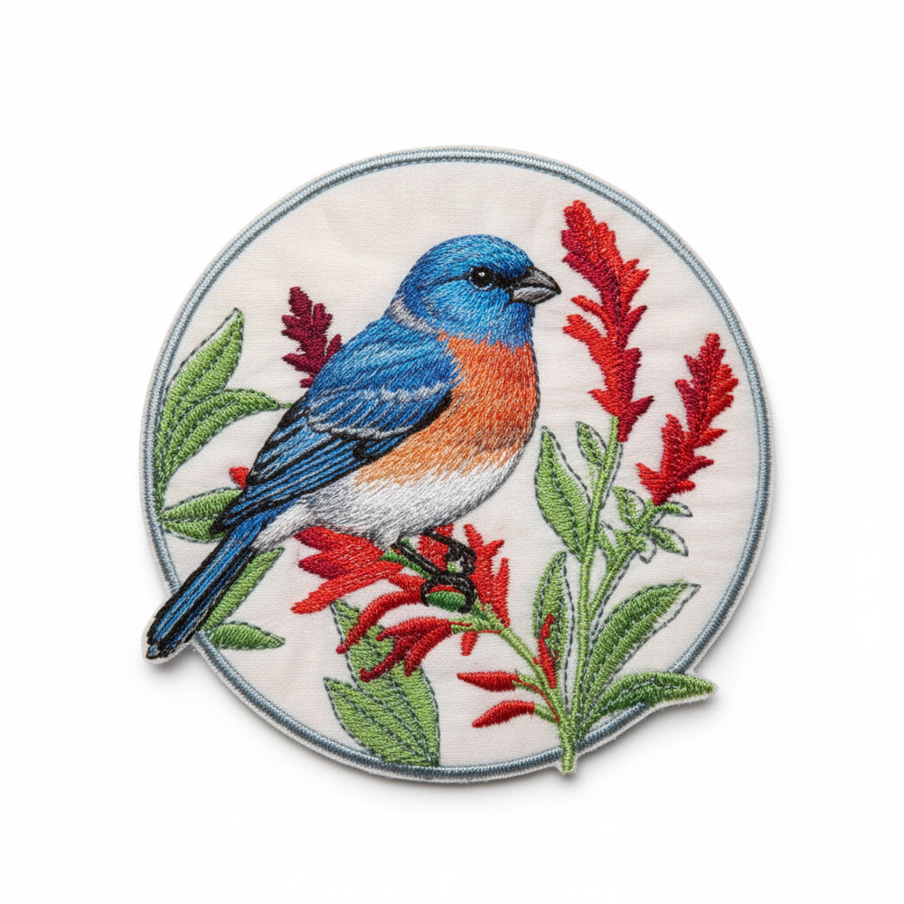 Lazuli Bunting Embroidered Patch