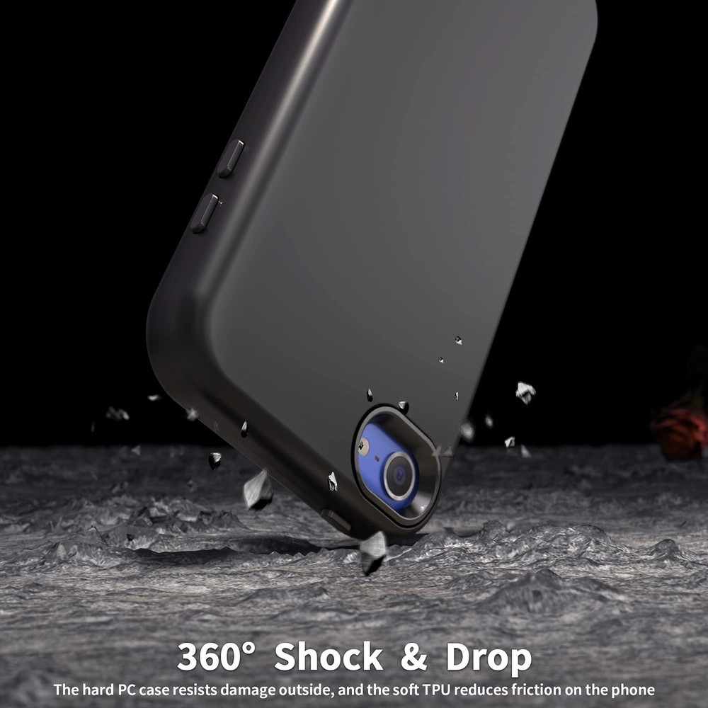 Yamink for iPod Touch 7 Case with Screen Protector,Lightweight Full Black