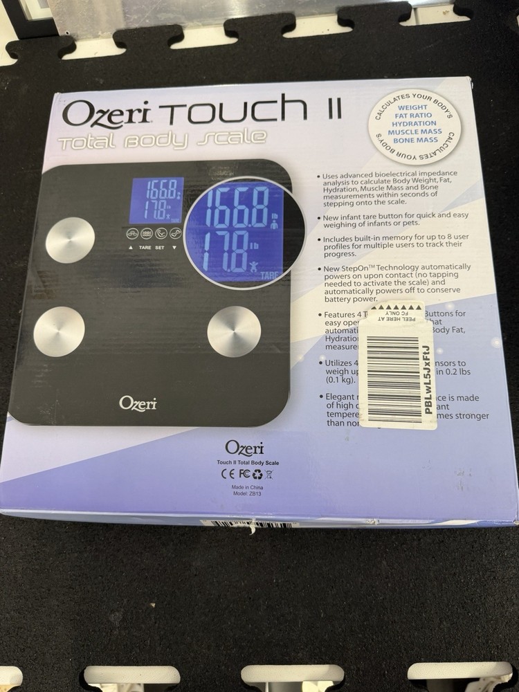 Total Body Bath Scale 400lb 3 Touch-Sensitive Button Auto-Recognition Technology