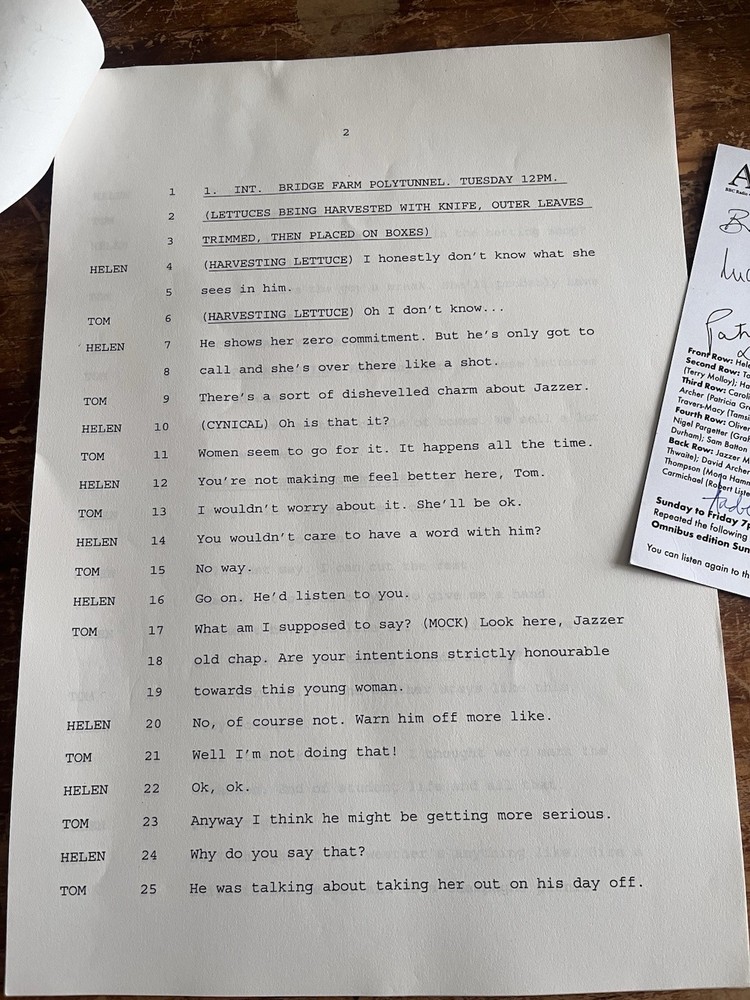 The Archers BBC Radio 4 Signed Script (2009) – Multi Cast Autographs