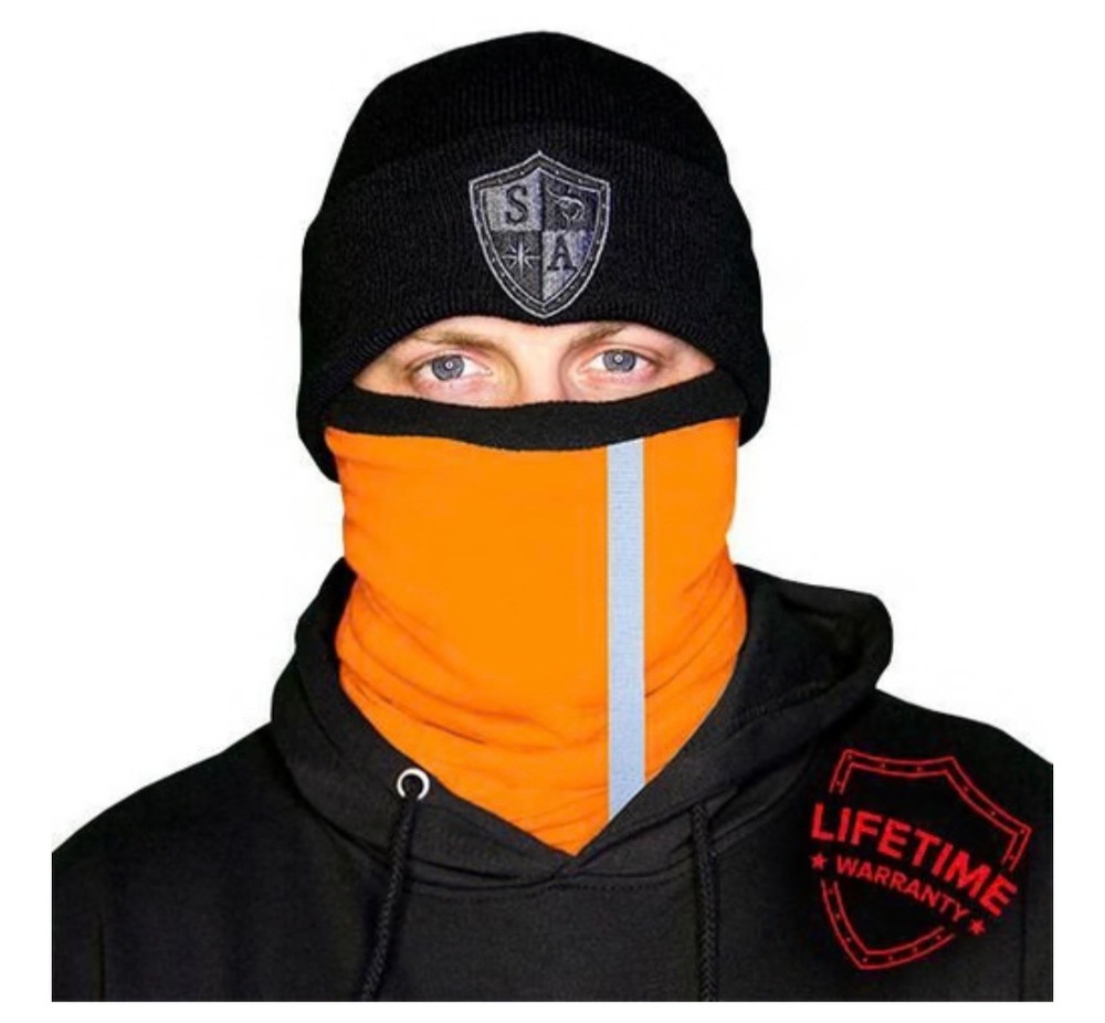 Frost Tech | Reflective | Electric Orange Fleece Face Shield