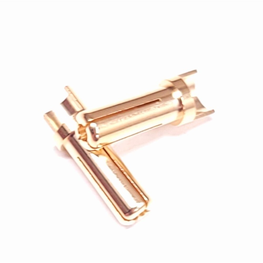 5mm oversized solid design gold plated bullet connector w/ shoulder 10 pair