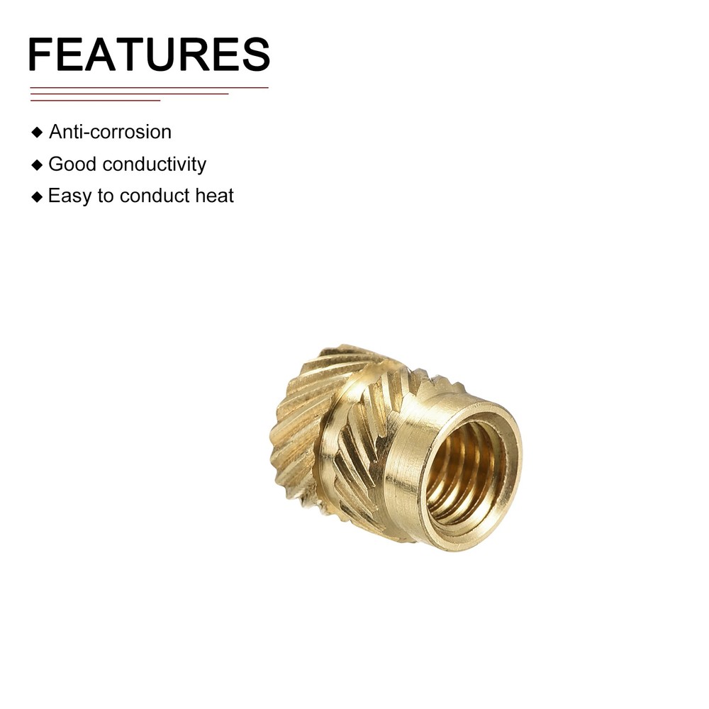 60 Pack M5x8mmx7mm Knurled Insert Nuts Good for Plastic Shells