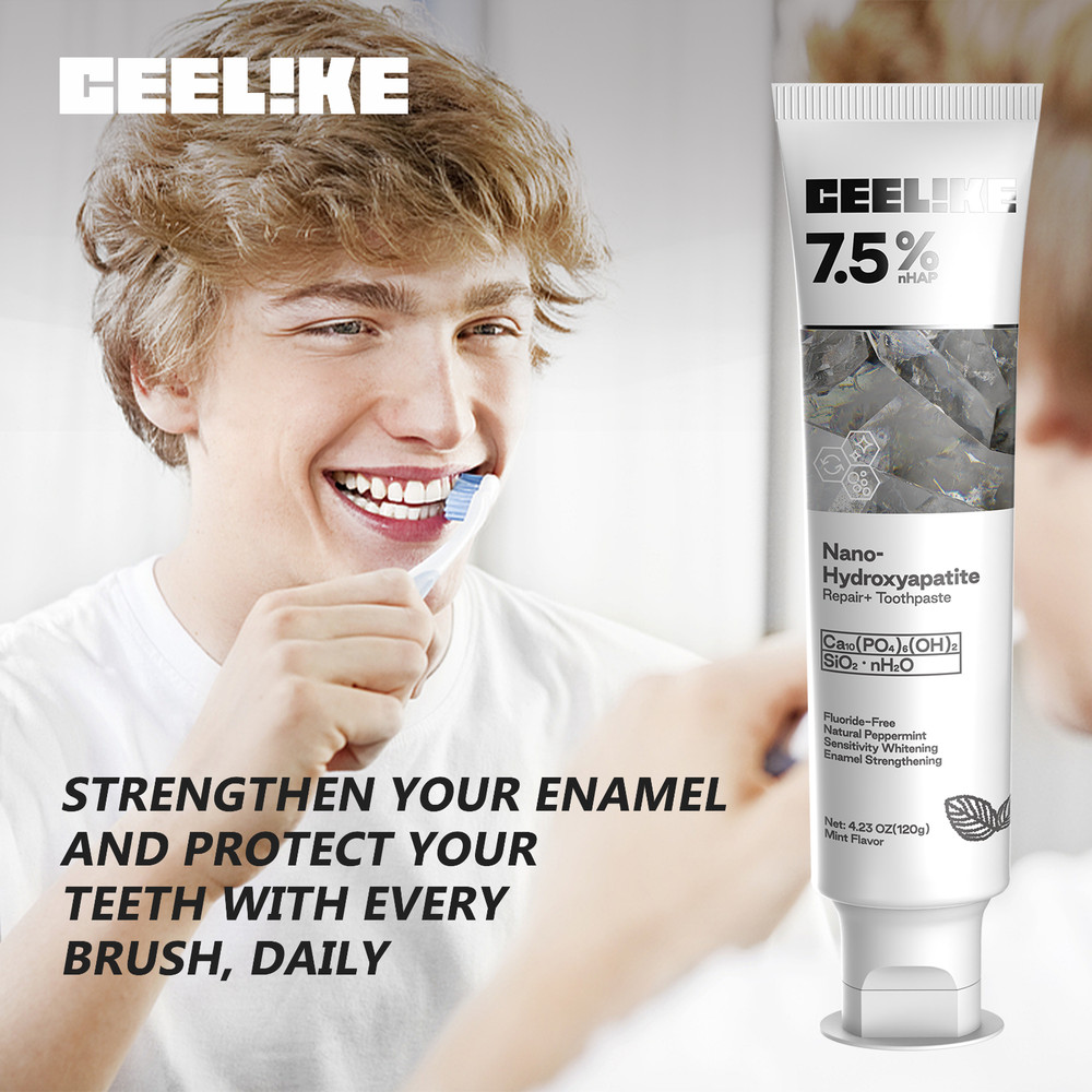 CEELIKE 7.5% nHAP Toothpaste & 5% nHAP Solid Toothpaste - 4.23 oz + 62 Tablets