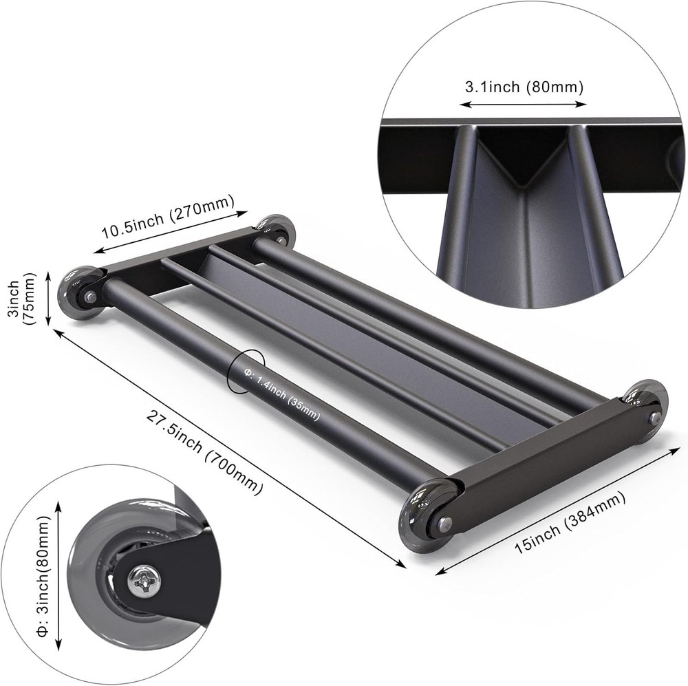 Glute Ham Glider Multi-Functional Hamstring Roller W/ Smooth Wheels V-Bar