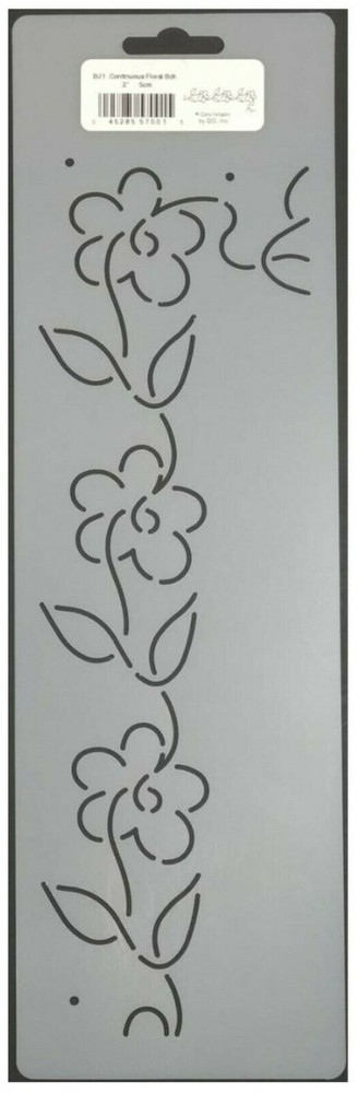 3 Quilting Stencils Floral Border Flower Quilt Pattern Continuous Line Template
