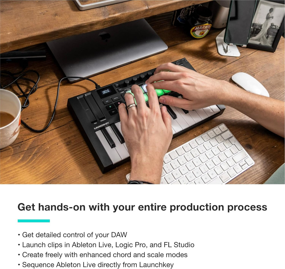 Launchkey Mini 25 MK4 — Portable 25 Mini-Key, USB, MIDI Keyboard Controller with