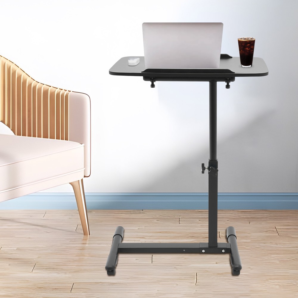Bedside Table Adjustable Hospital & Home Use Bed Table Rolling Laptop Table