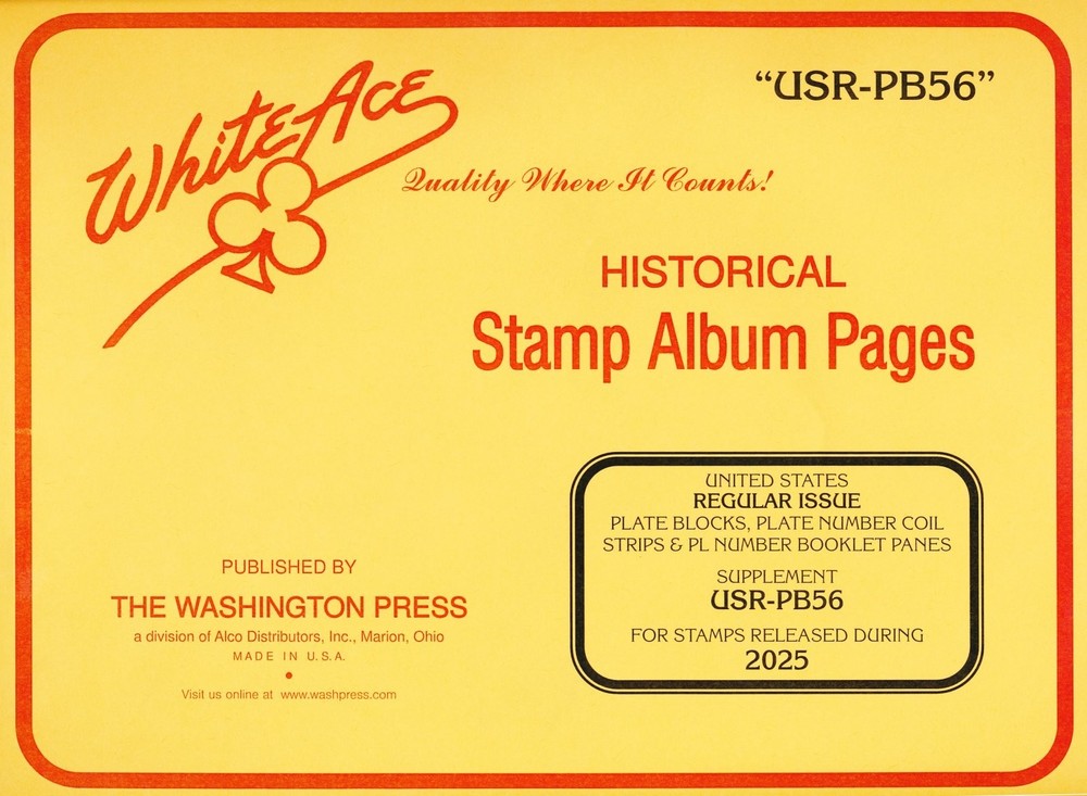 WHITE ACE 2025 UNITED STATES Regular Issue Plate Blocks Supplement USR-PB56