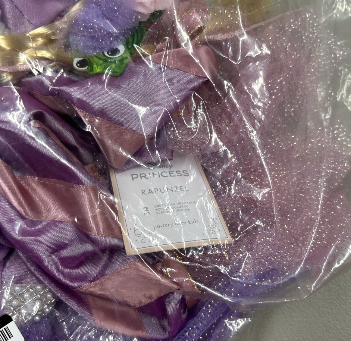 Pottery Barn Disney Princess Rapunzel Costume Dress Blonde Braided Headband NWT