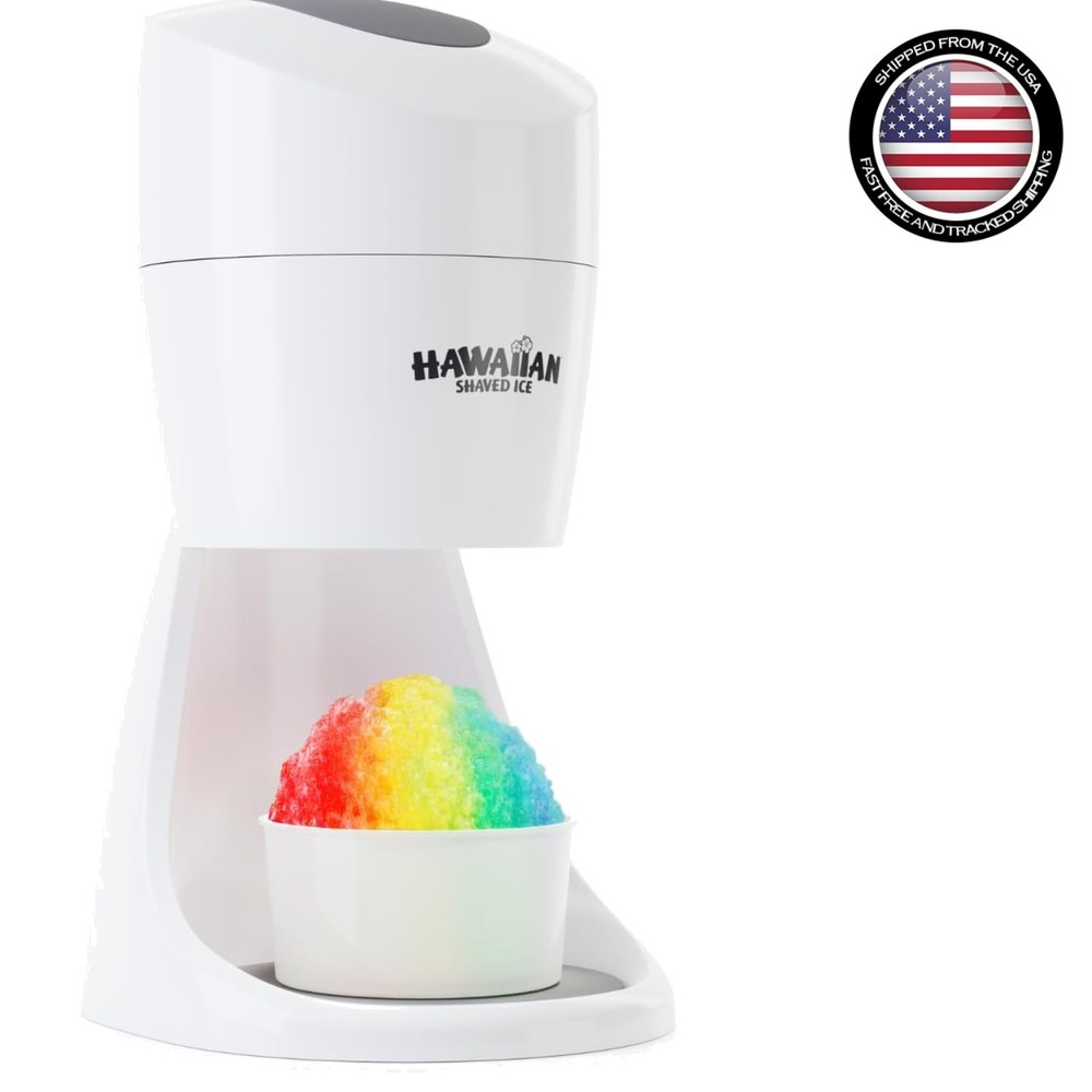 Compact Shaved Ice Machine with 2 Ice Mold Cups - Perfect for Cocktails & Treats