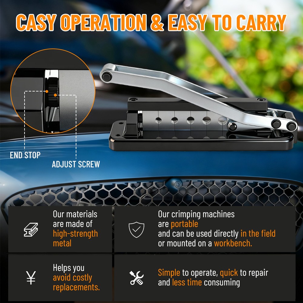 H8-KIT1 Heavy Duty Bench Hose Ferrule Crimper Crimping Tool 5 Dies W100 Ferrule