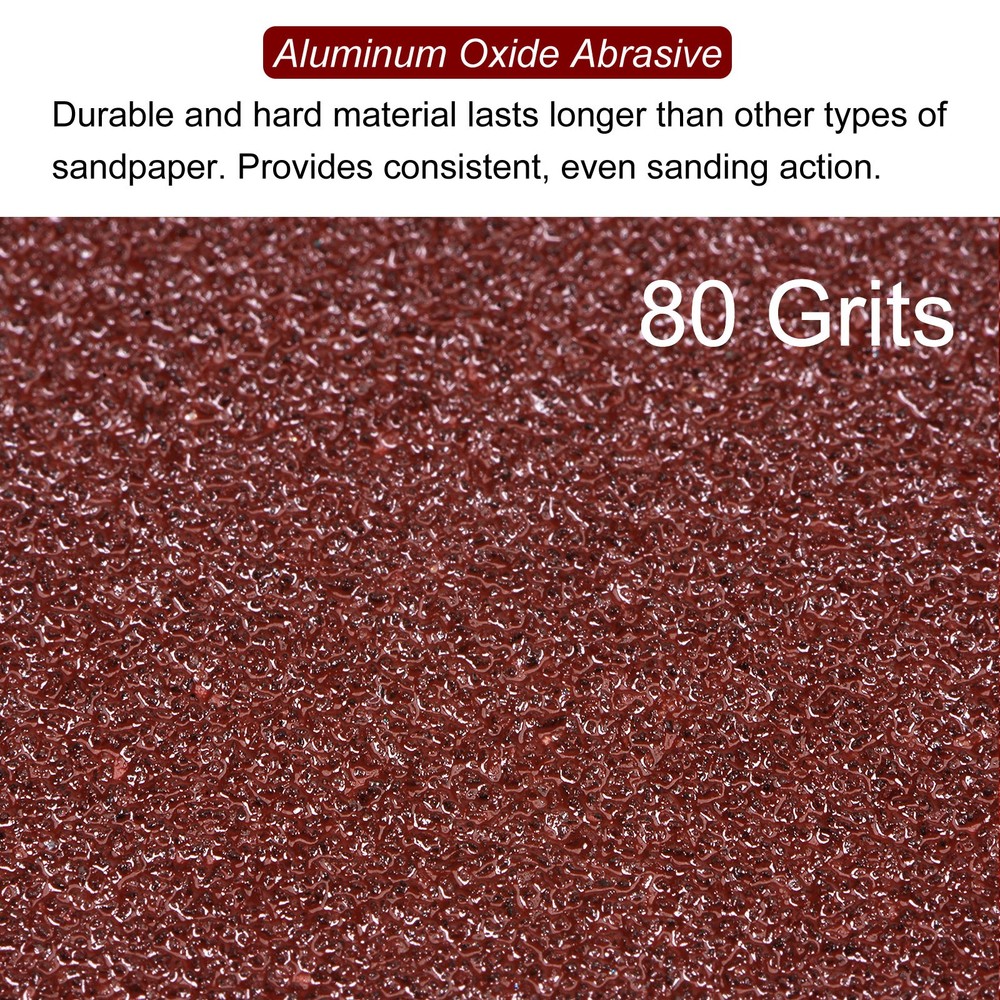 60pcs 80 Grits 80mm Aluminum Oxide Triangular Hook & Loop Sandpapers Pads