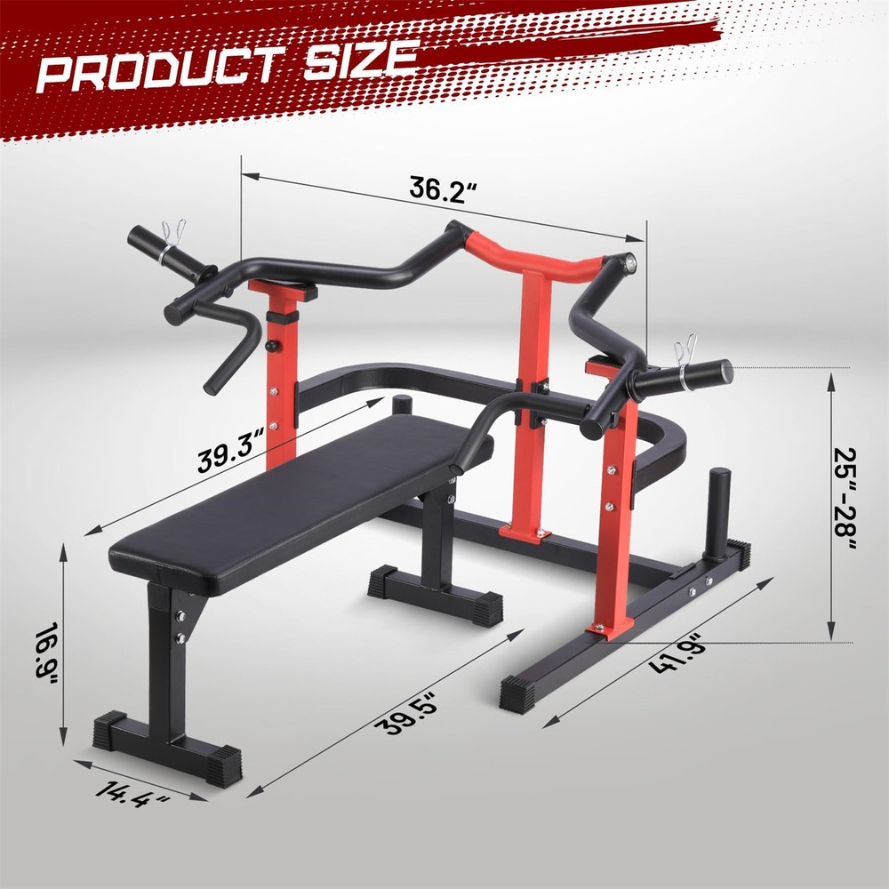 😸✔️450 Pound Chest Press Machine Weight Bench Press Machine Adjustable Flat Inc