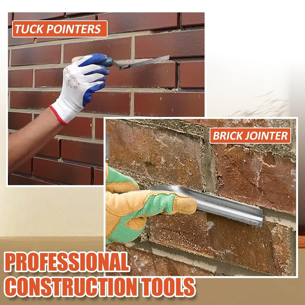 3 Pack Tile Grout Masonry Mortar Bag & Brick Jointer & Tuck Pointers