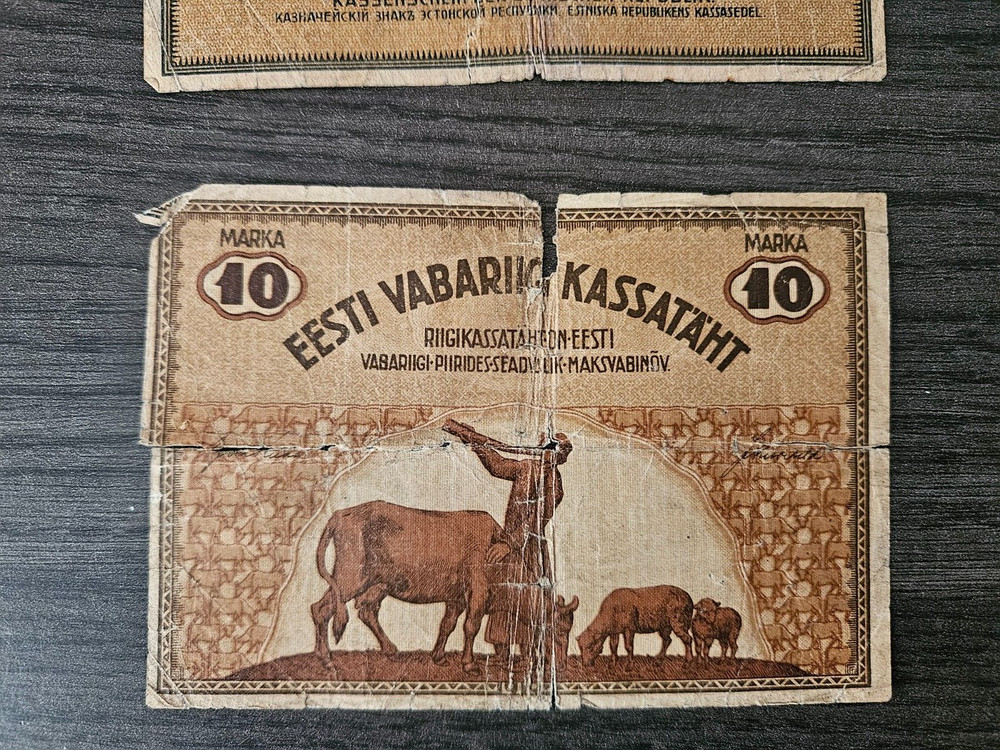 Estonia 10 marka 1919 x 2 banknotes