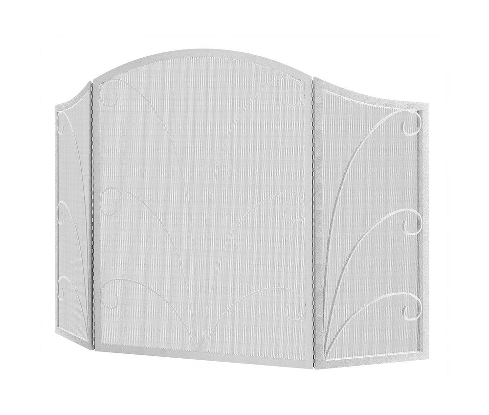 Kingson 3-Panel Arched Fireplace Screen Decorative, Handcrafted Scroll Wrough...