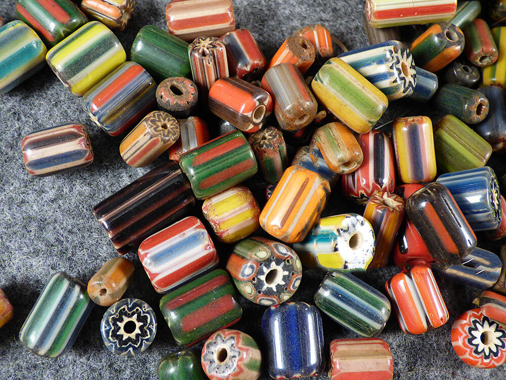 (10) Original Hudson's Bay Company Chevron Trade Beads Huron Indian Fur Trade