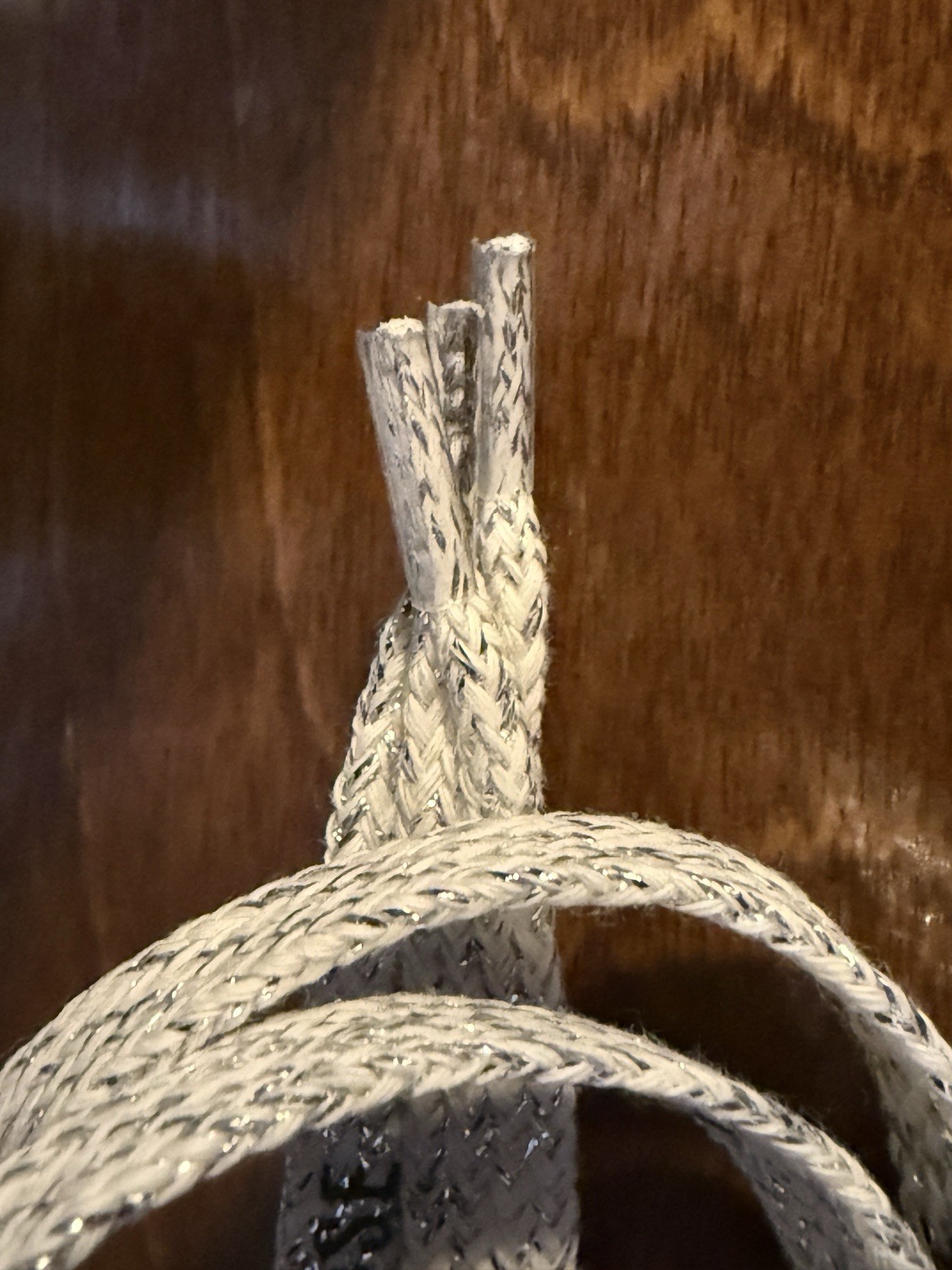 $95 Golden Goose Silver Lurex Laces with Contrasting Black Logo