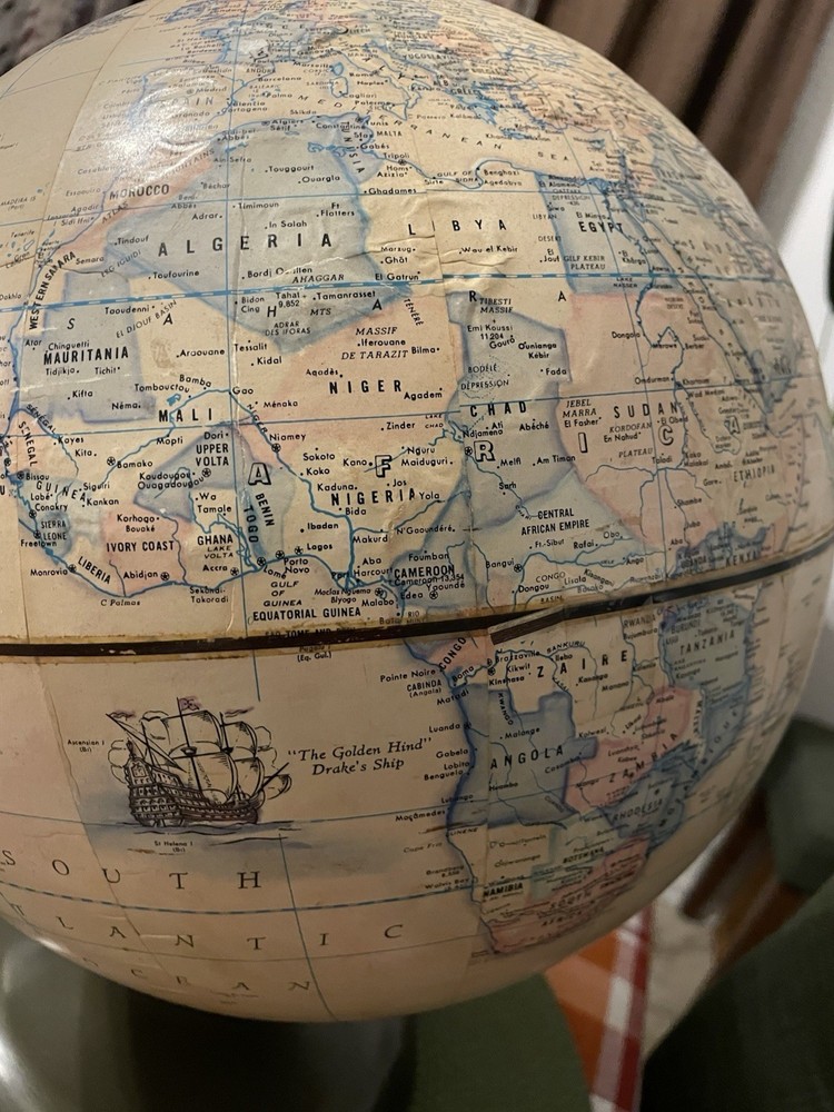Vtg. RAND McNALLY TERRESTRIAL 12" WORLD GLOBE