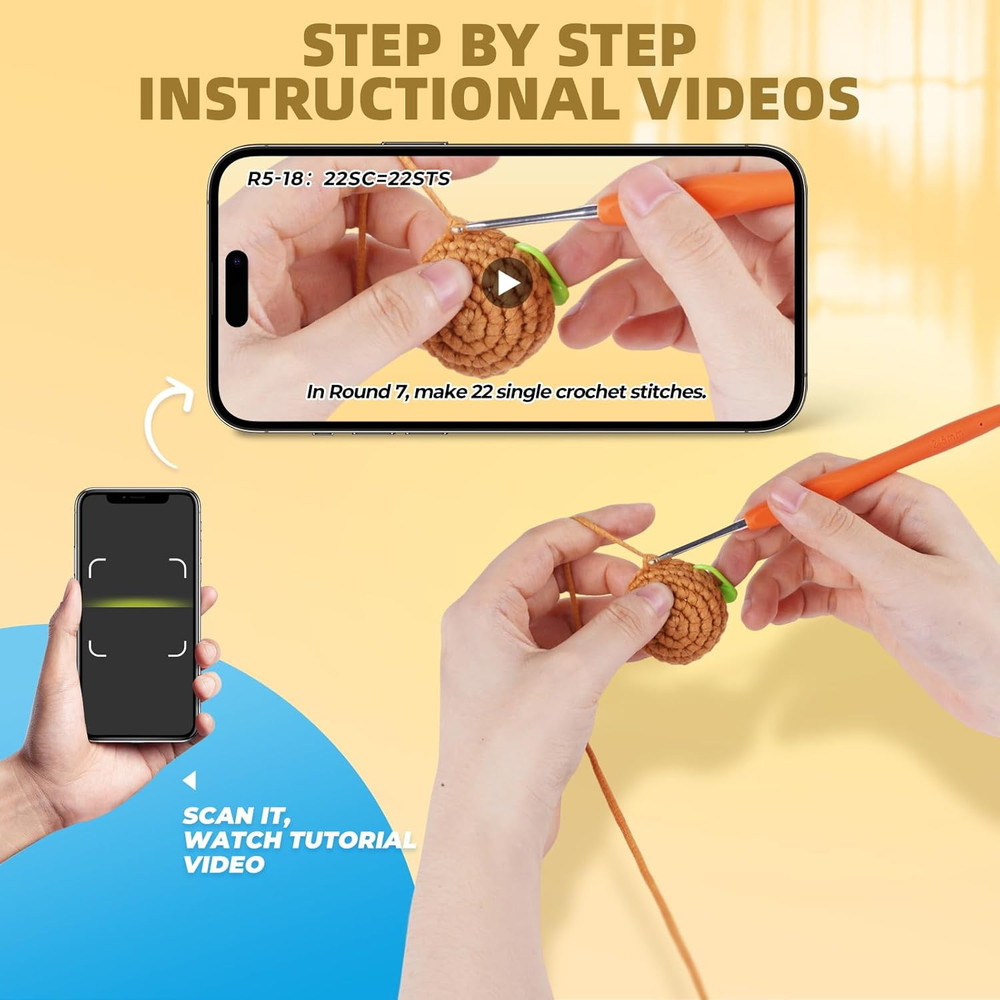 Crochet Kit for Beginners, Learn to Crochet, Include Easy Knitting Soft Yarn,...