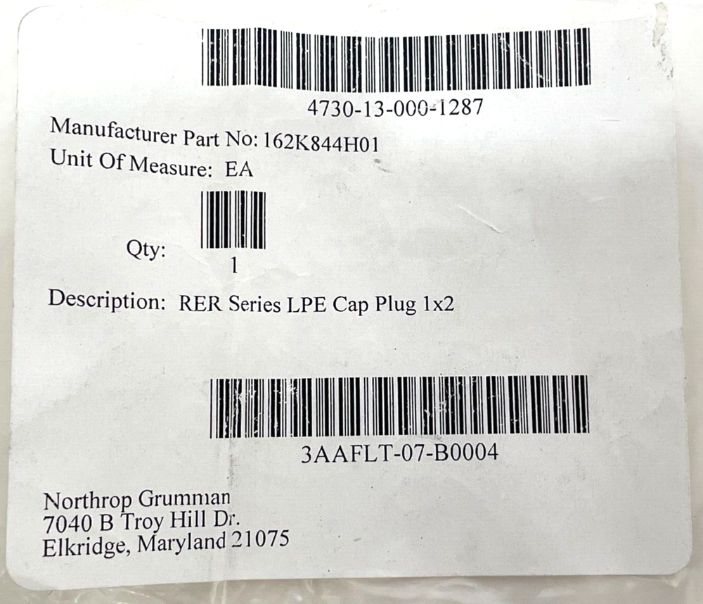 NEW 162K844H01 Cap Plug