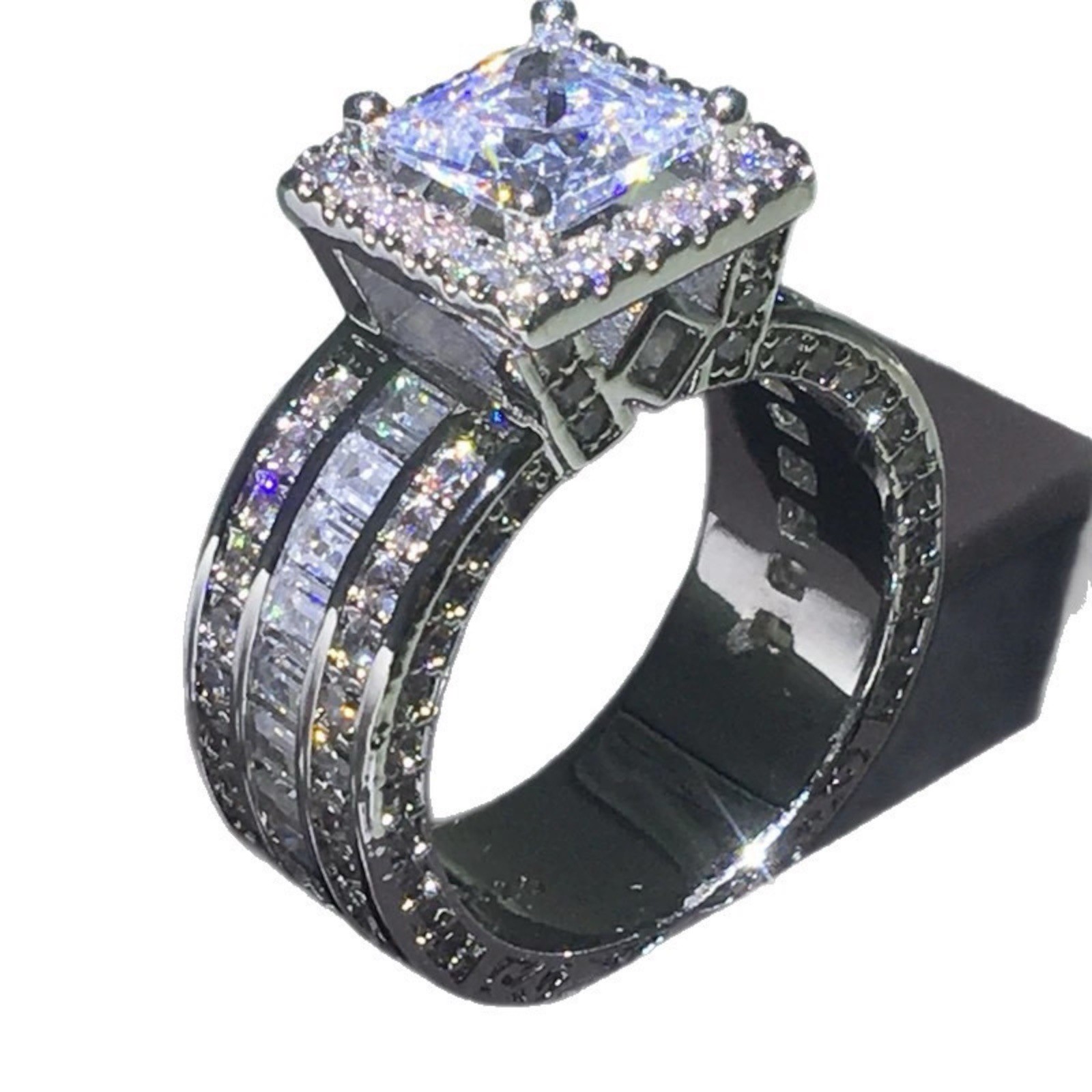 Gorgeous Cubic Zircon 925 Silver Ring Charm Women Wedding Jewelry Sz 5-11 #1