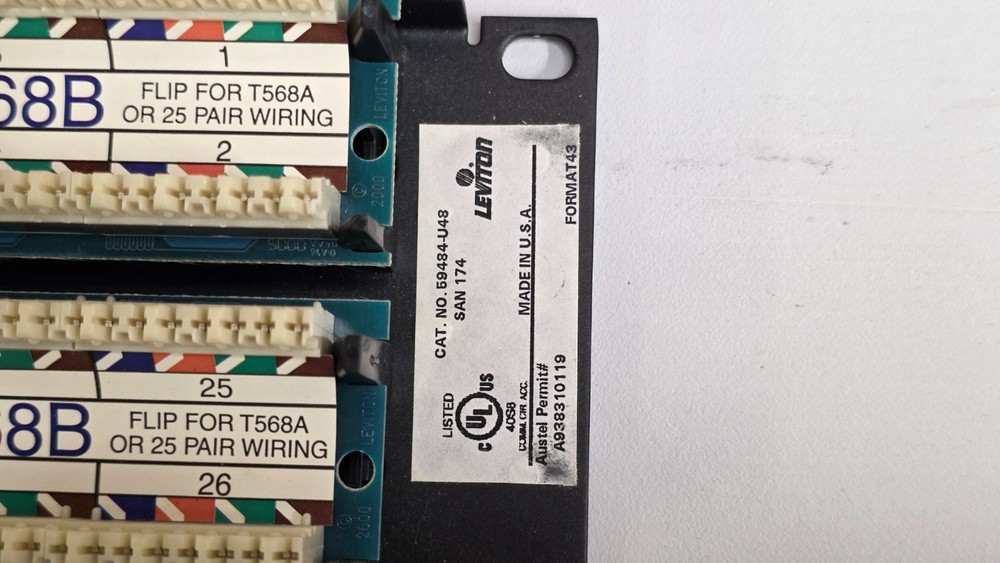 19" Network Rack Cat5 48 Port Patch Panel, (3) Shelves, Cable Holder