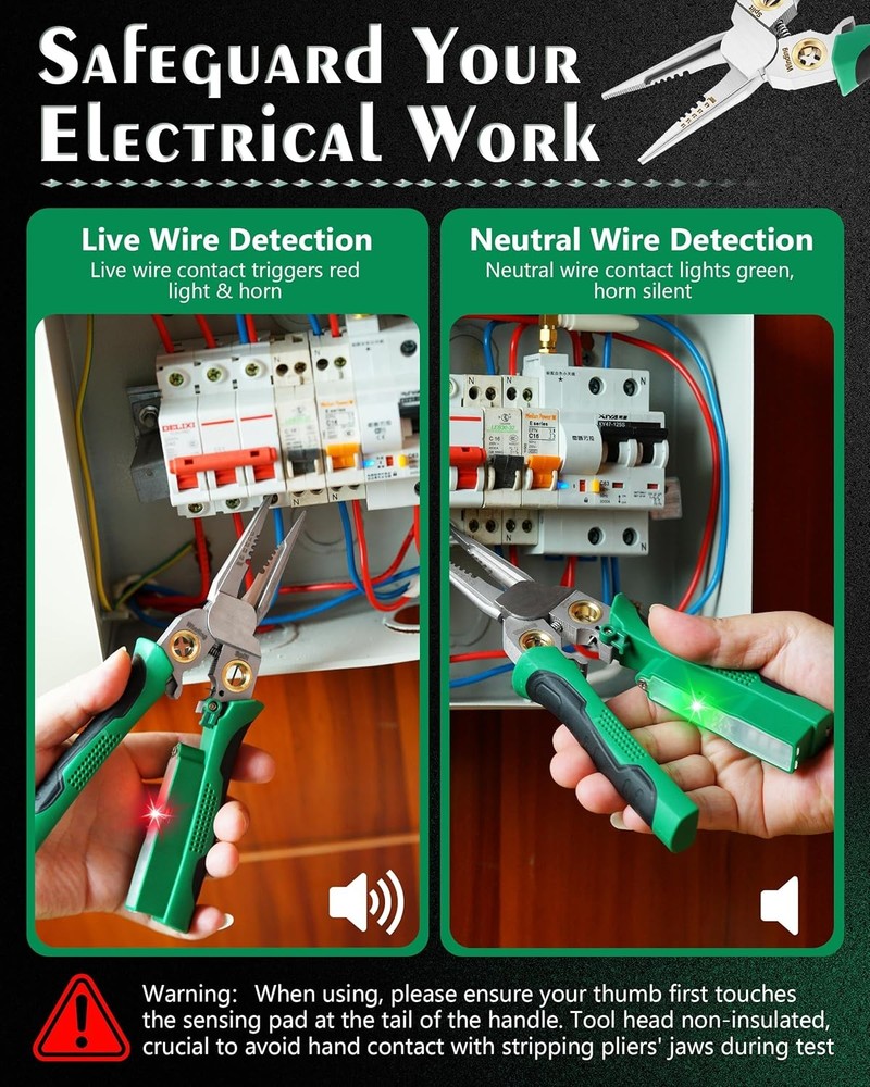 Wire Strippers,Wire Stripping Tool with Voltage Tester,Cable Cutters with Plier