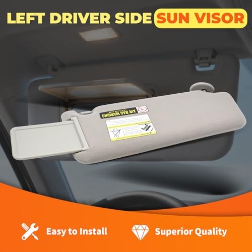 Light Gray Sun Visor Left Driver Side Compatible with Tacoma Light Gray (Left)