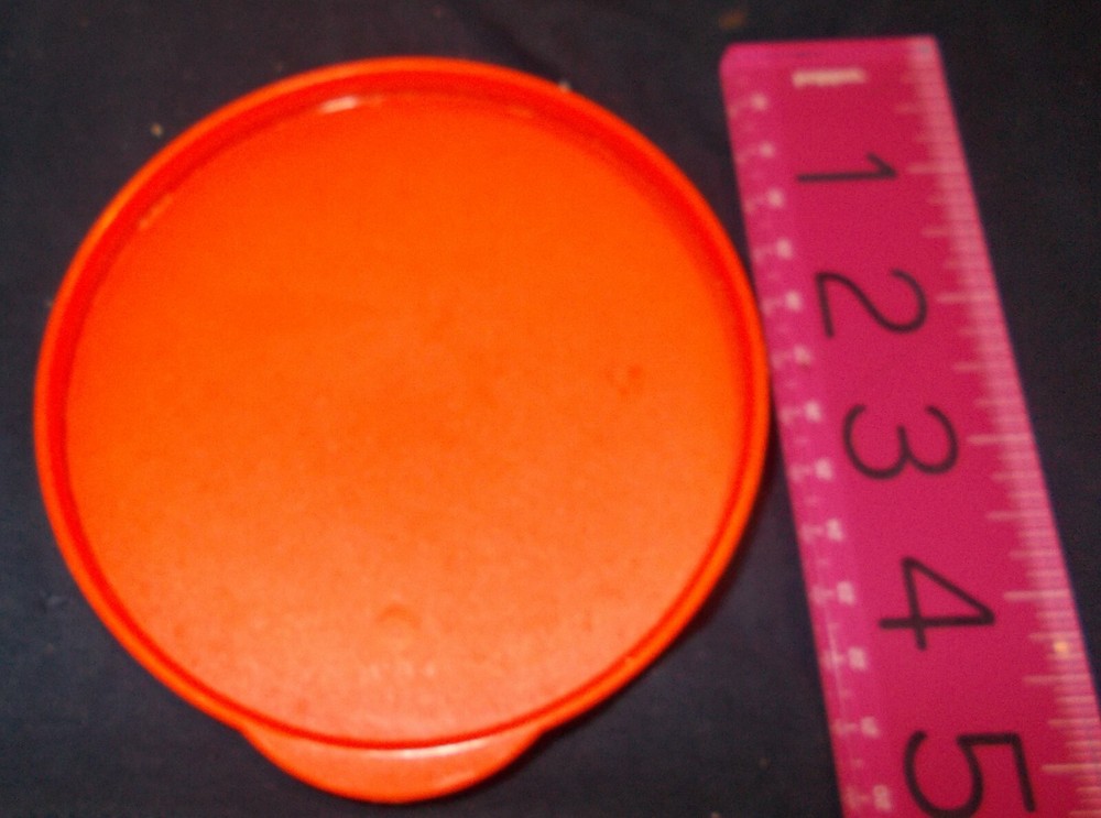 Tupperware Red Orange Circle Divided Canister Replacement Lid 5879A-4
