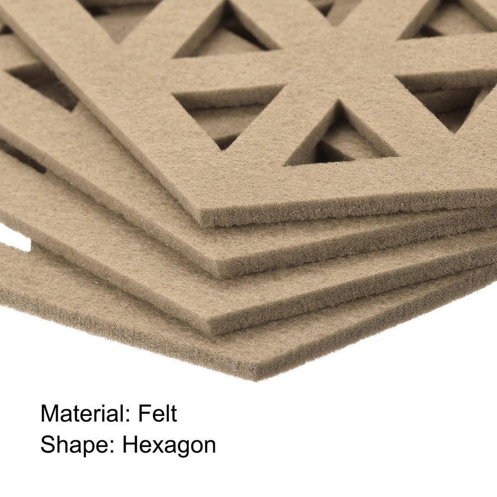 Felt Coasters 12pcs Hexagonal Coasters Coasters, Beige