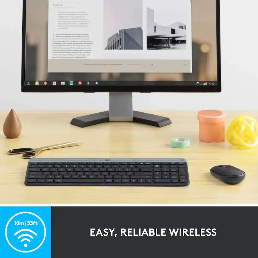 Logitech - MK470 Full-size Wireless Scissor Keyboard & Mouse Bundle (920-009437)