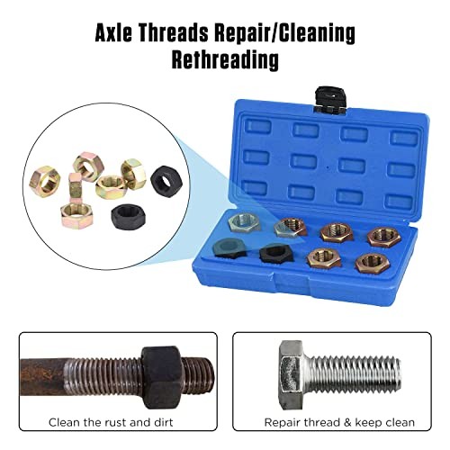 8pcs Axle Spindle Rethreading Tool Set, Thread Chaser Set, Thread Repair Tool