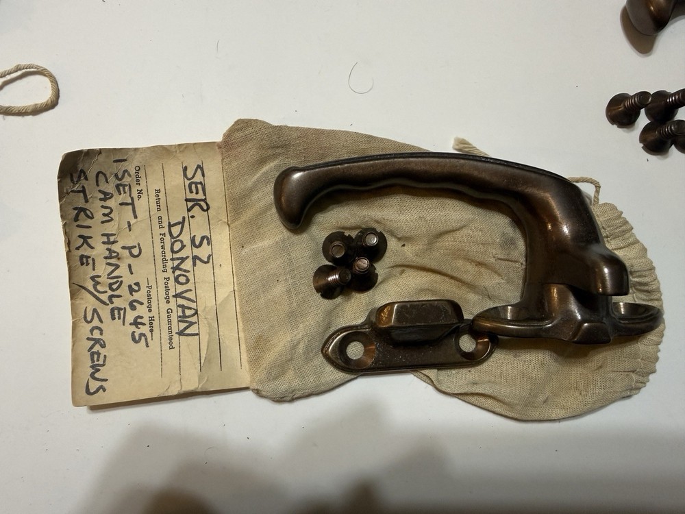 NOS SOLID BRASS DONOVAN SER S2 P2645 CAM HANDLE TRANSOM WINDOW LATCH VINTAGE WOW